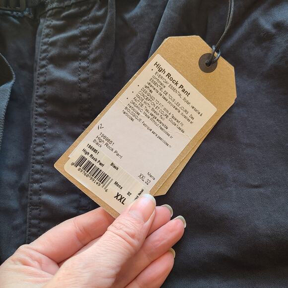 prAna High Rock Men’s Pants Tapered Leg Black Size XXL Inseam 33” Organic Cotton - Picture 5 of 5